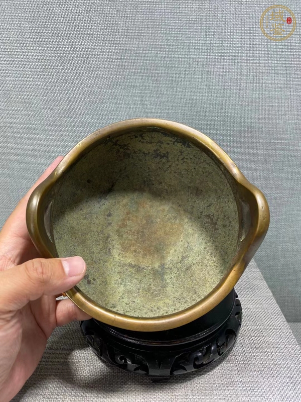 古玩銅器沖耳爐真品鑒賞圖