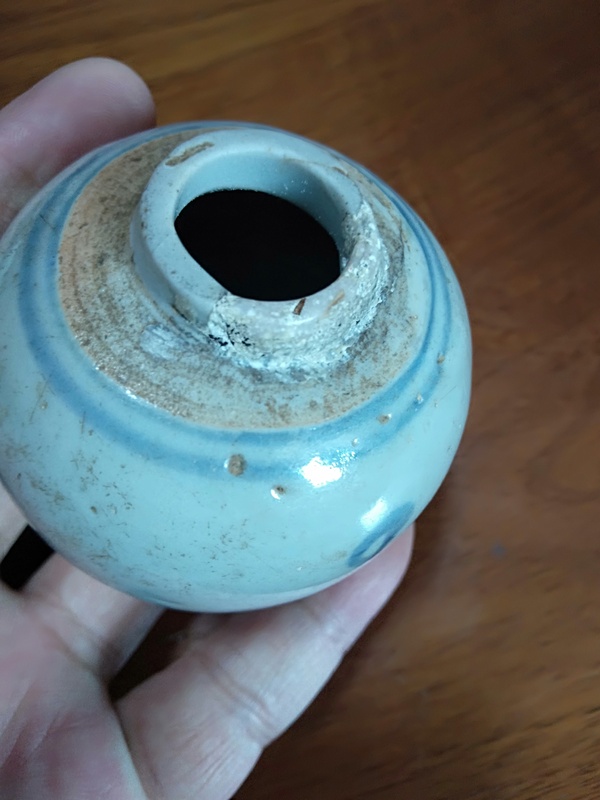 古玩陶瓷乾隆人物山水紋青花罐拍賣,當前價格900元