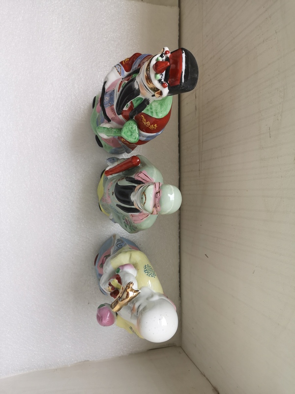 古玩陶瓷粉彩福祿壽三星造像拍賣,當前價格567元