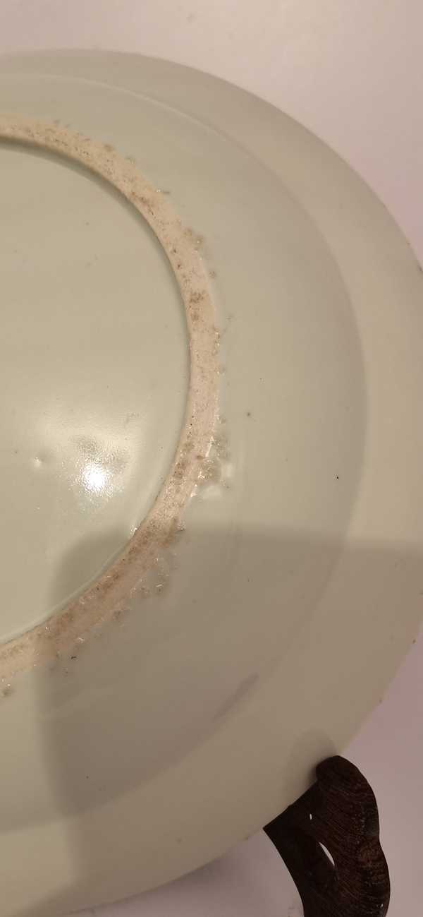 古玩陶瓷清中樓臺亭閣山水紋青花盤拍賣,當前價格2800元