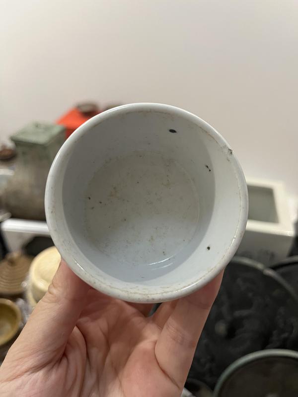 古玩陶瓷清代白釉唇口圈足杯拍賣,當前價格199元