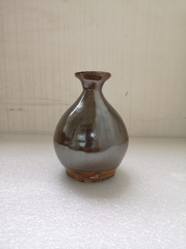 古玩陶瓷晚清磁州窯系褐釉玉壺春瓶拍賣,當前價格580元