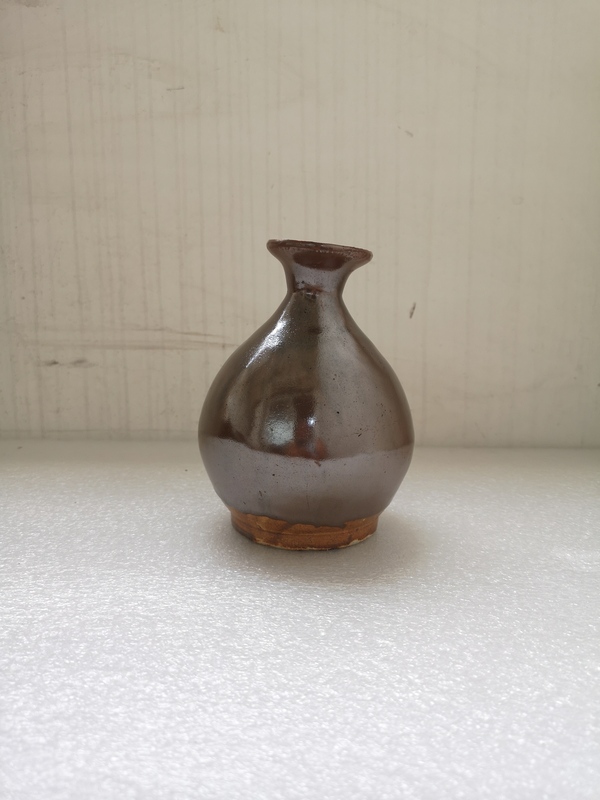 古玩陶瓷晚清磁州窯系褐釉玉壺春瓶拍賣,當前價格580元