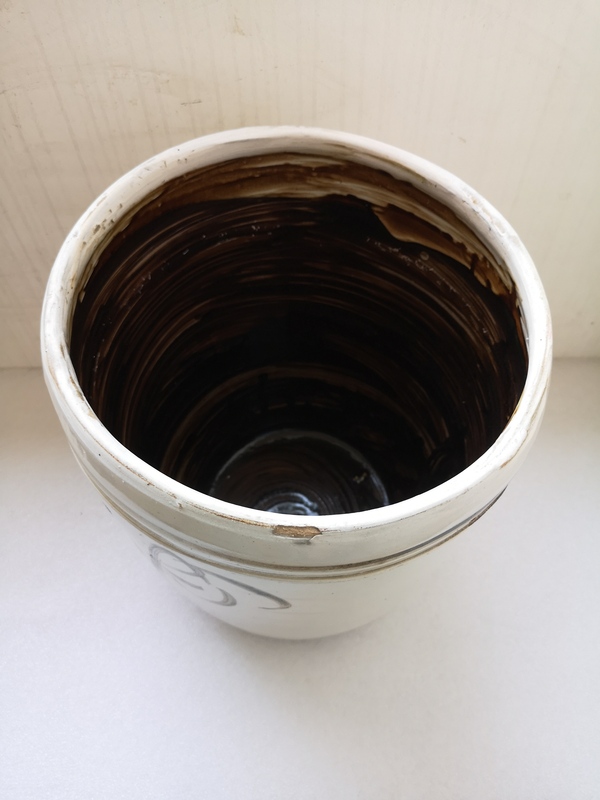 古玩陶瓷晚清磁州窯褐彩缸拍賣,當前價格580元