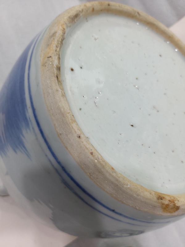古玩陶瓷青花庭院嬰戲紋四系蓋壺拍賣,當前價格5880元
