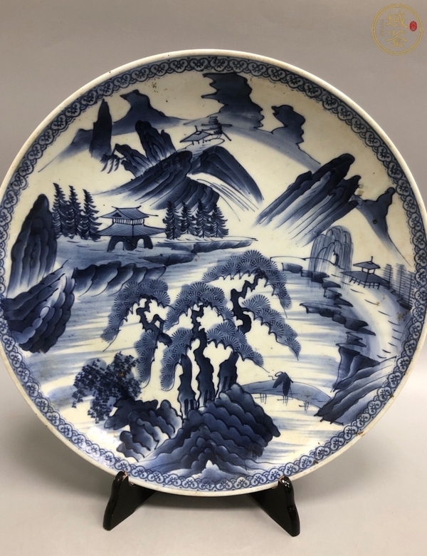 古玩陶瓷日本明治青花山水人物盤拍賣,當(dāng)前價(jià)格3500元