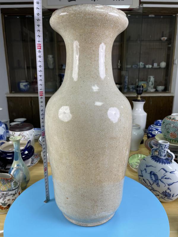古玩陶瓷哥釉青花麻姑獻(xiàn)壽圖洗口大瓶拍賣，當(dāng)前價(jià)格2800元