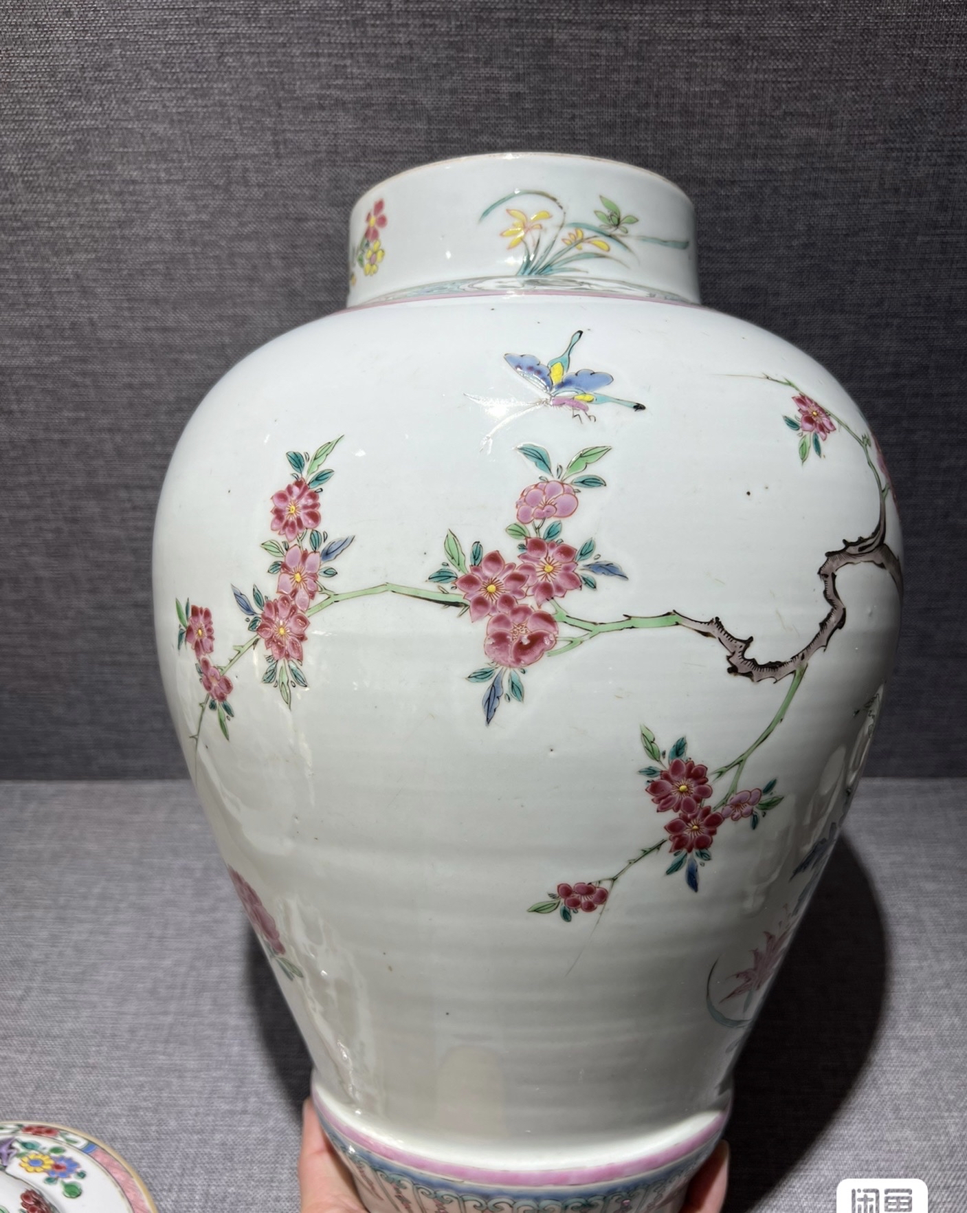 乾隆硝子 花鳥紋 小壺 清朝時代 中国古玩 養生箱有 神妙
