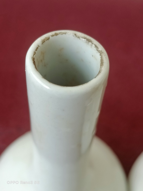 古玩陶瓷出口創匯期白釉荸薺瓶拍賣,當前價格360元