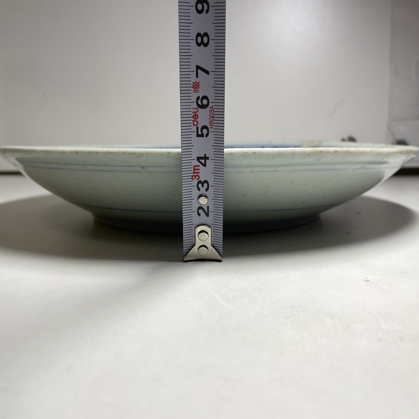 古玩陶瓷清代道光太陽花篆書福字紋青花盤拍賣,當前價格299元