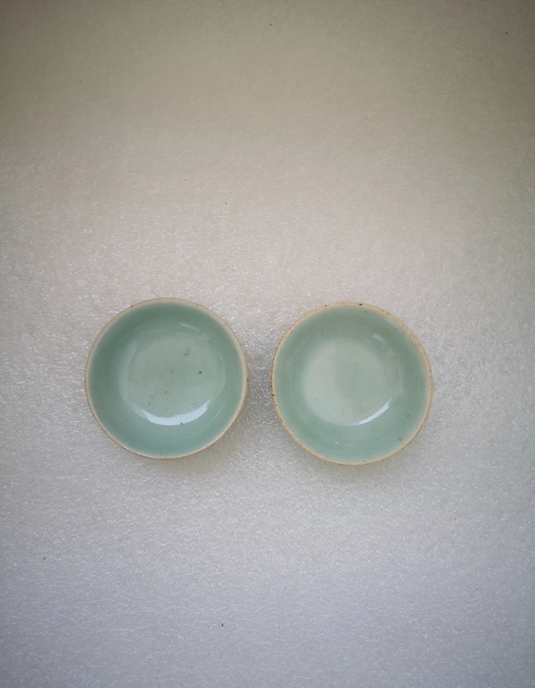古玩陶瓷豆青釉小盤拍賣,當前價格298元
