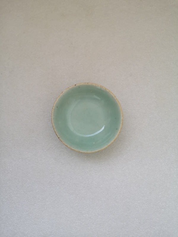 古玩陶瓷豆青釉小盤拍賣,當前價格298元
