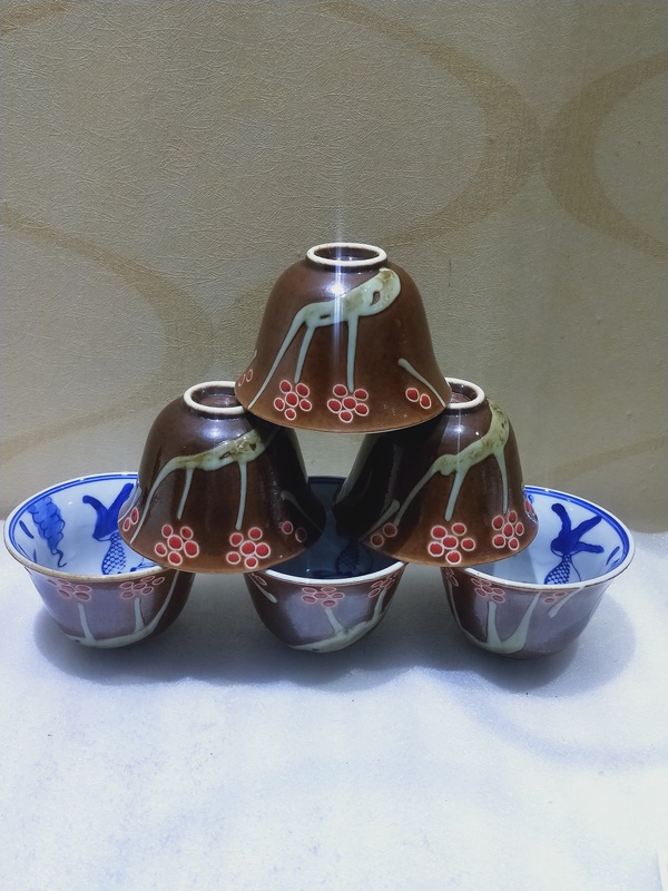 古玩陶瓷文革?紫金釉杯(6只)拍賣,當前價格666元
