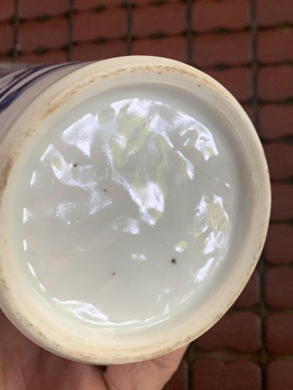 古玩陶瓷晚清風格山水紋青花筆筒拍賣,當前價格3800元