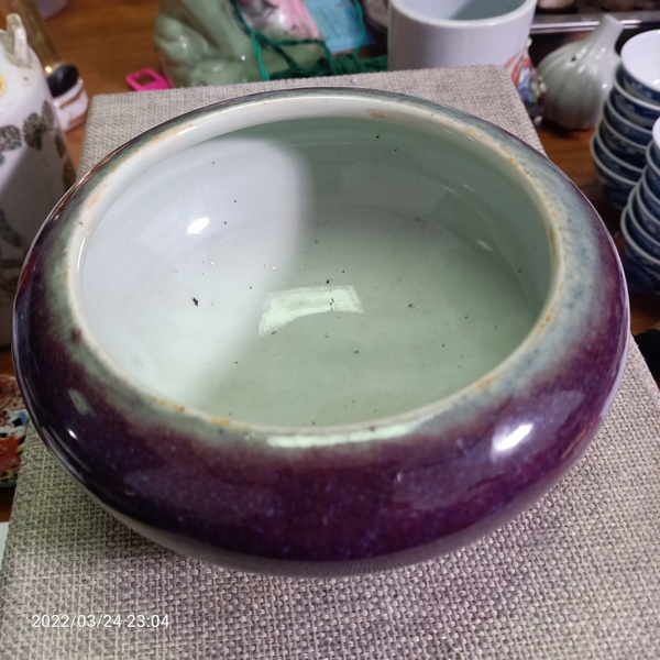 古玩陶瓷清代均紅釉筆洗拍賣,當前價格3888元