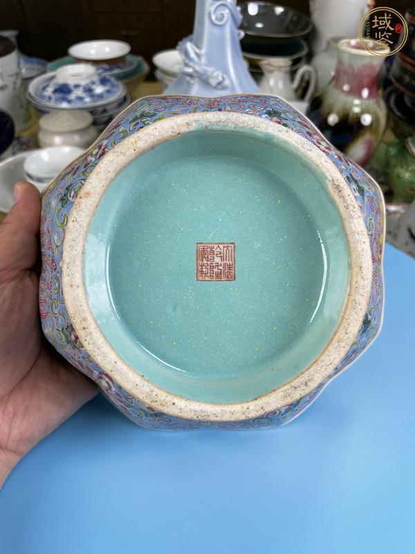 古玩陶瓷晚清·粉彩夔鳳紋八方貢碗真品鑒賞圖