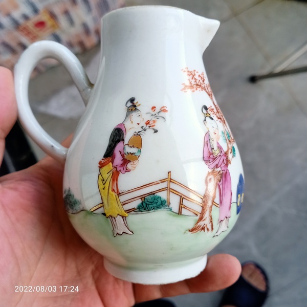 古玩陶瓷外銷粉彩奶壺拍賣,當前價格666元