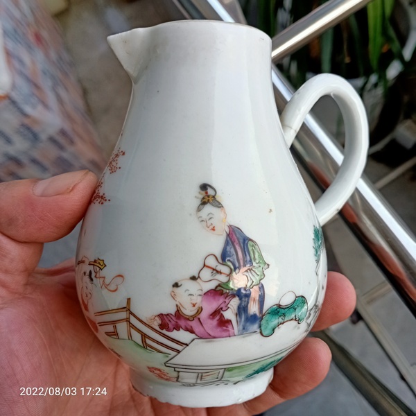 古玩陶瓷外銷粉彩奶壺拍賣,當前價格666元