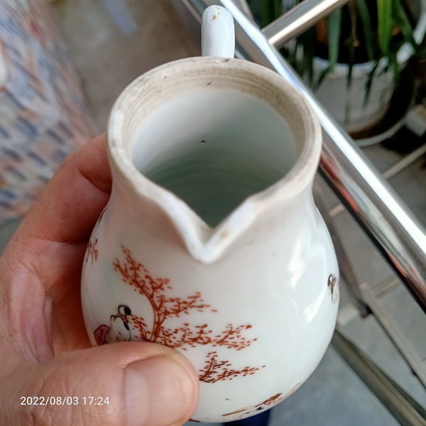古玩陶瓷外銷粉彩奶壺拍賣,當前價格666元