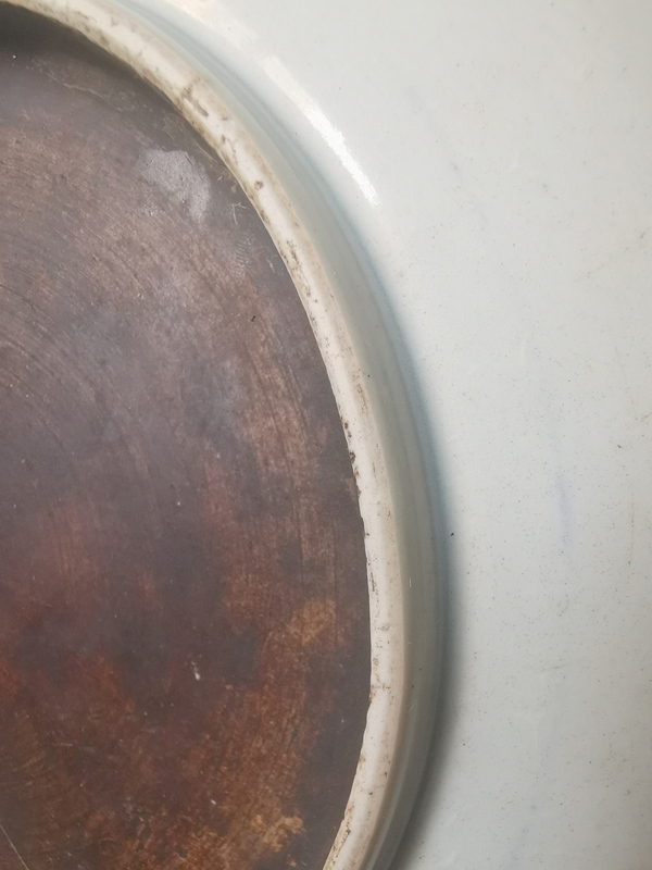 古玩陶瓷乾隆萬壽紋青花盤標本拍賣,當前價格1111元