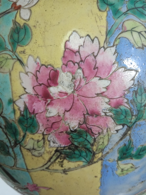 古玩陶瓷粉彩花鳥紋西瓜罐拍賣,當前價格1999元