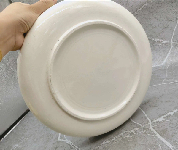 古玩陶瓷出口創匯期山水紋青花盤拍賣,當前價格345元