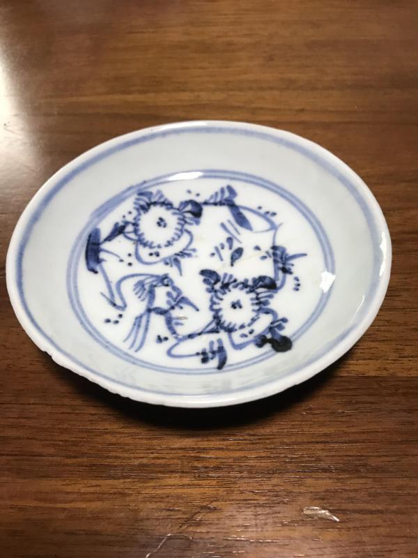 古玩陶瓷青花花鸟花卉纹盘拍卖，当前价格460元