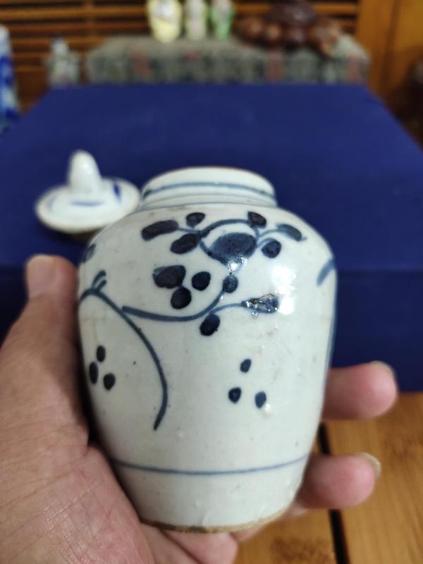 古玩陶瓷明晚期-青花花卉纹盖罐拍卖，当前价格1236元