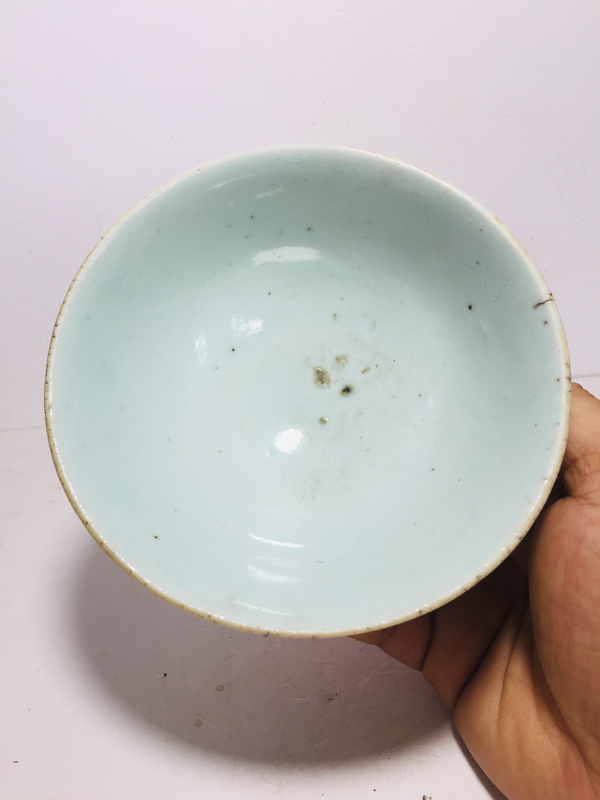 古玩陶瓷豆青釉碗拍賣,當前價格299元
