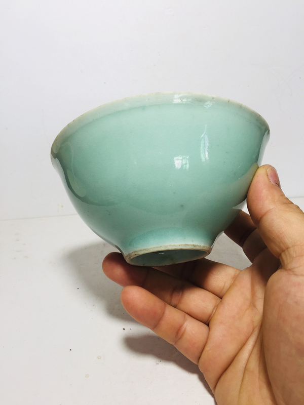 古玩陶瓷豆青釉碗拍賣,當前價格299元