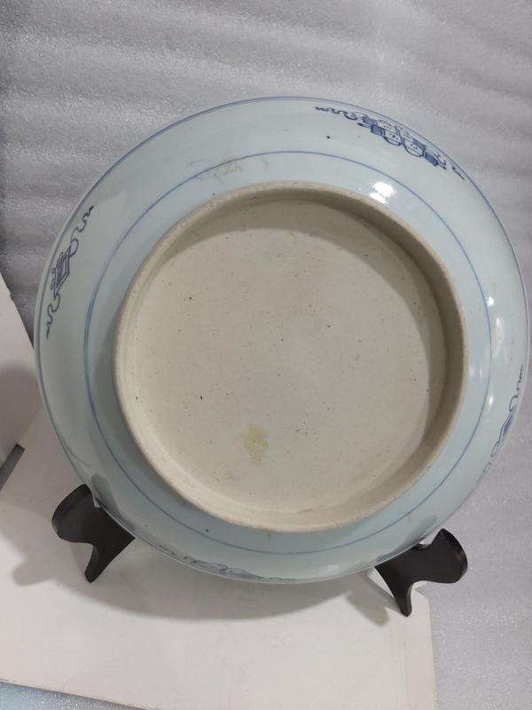 古玩陶瓷清代乾隆萬壽紋青花盤拍賣,當(dāng)前價格2280元