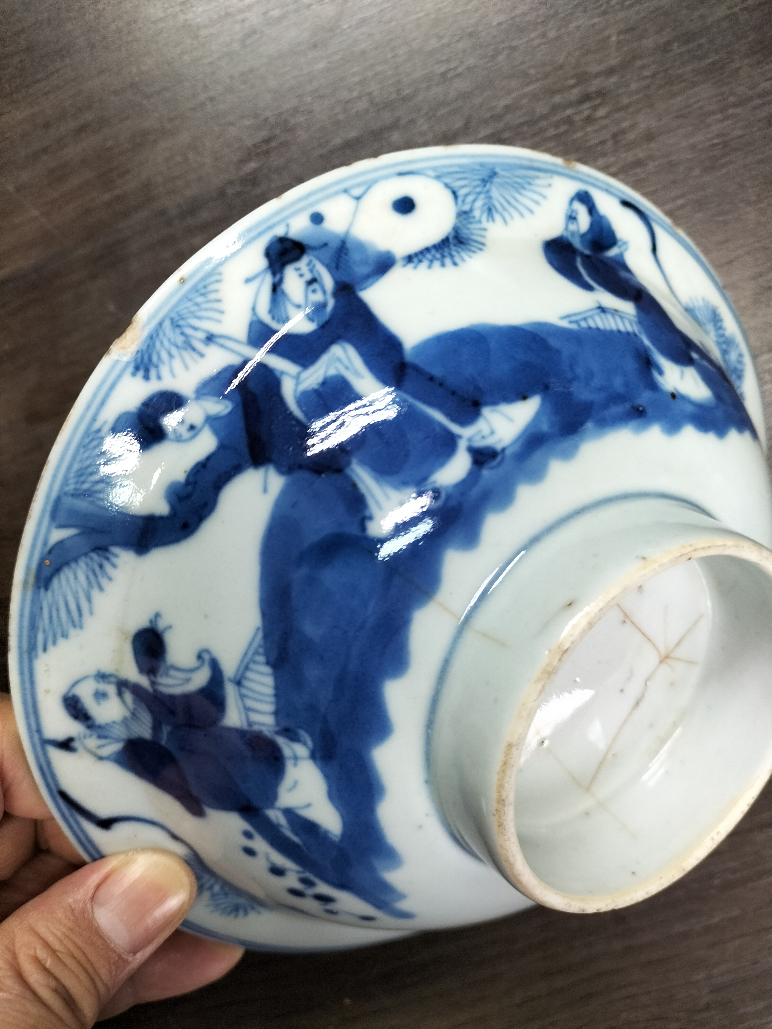 青花 福禄寿 三つ星 磁器 神像 置物 工芸品 美術品（域鉴古玩