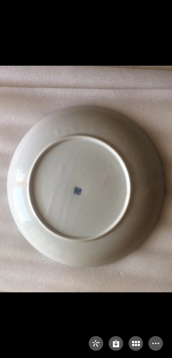古玩陶瓷八十年代花鳥紋青花盤拍賣,當前價格450元