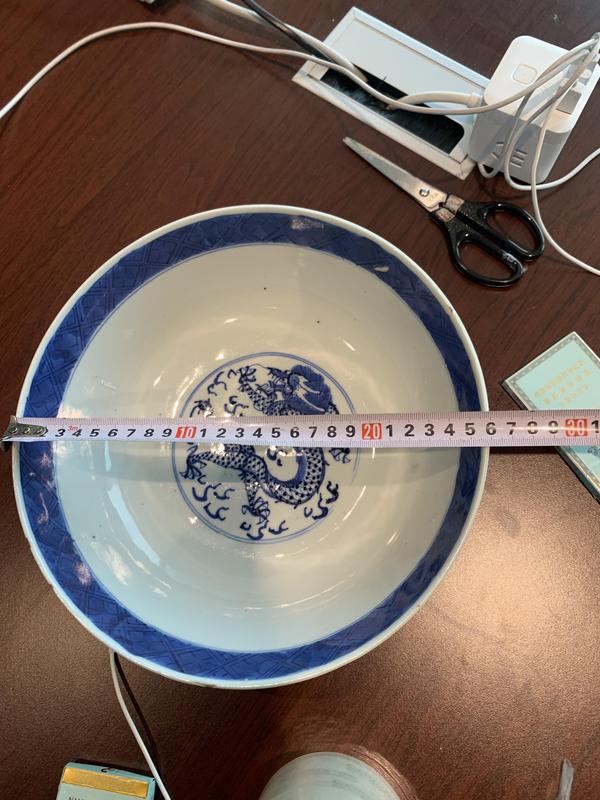 古玩陶瓷晚清青花龍紋碗拍賣,當前價格4800元