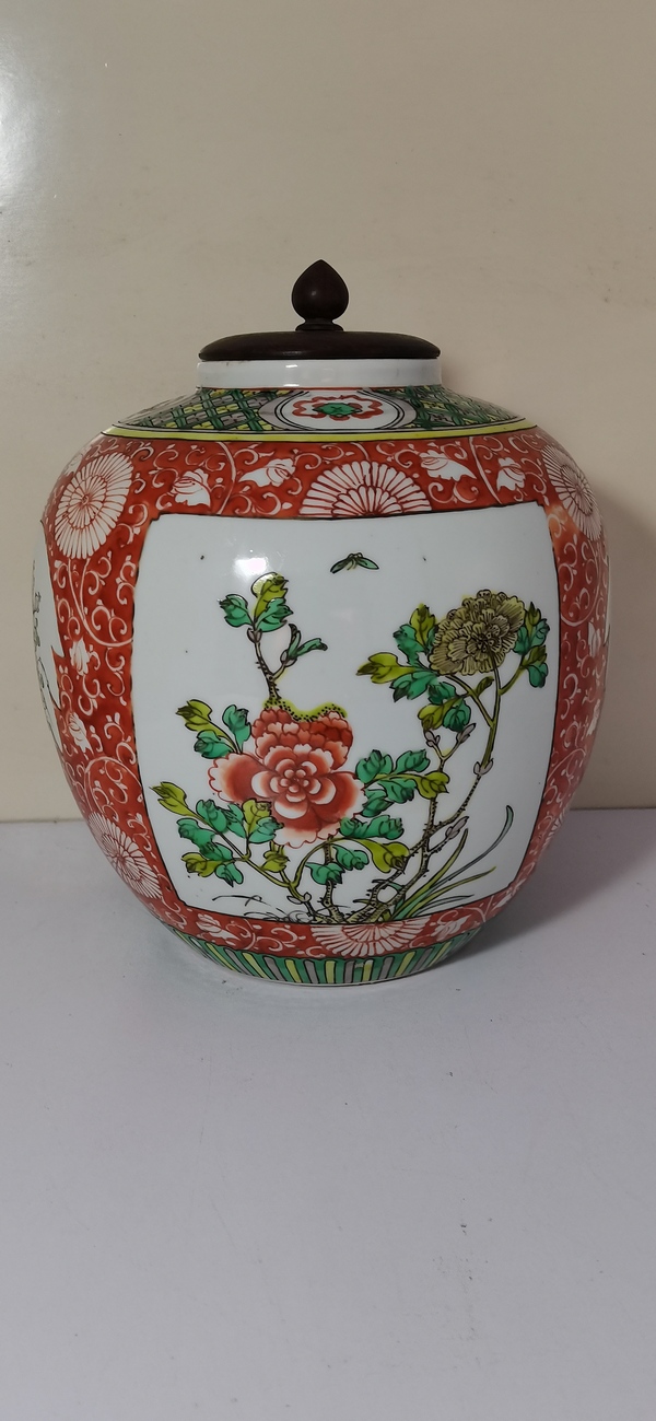 古玩陶瓷晚清花卉紋五彩罐拍賣,當前價格5800元