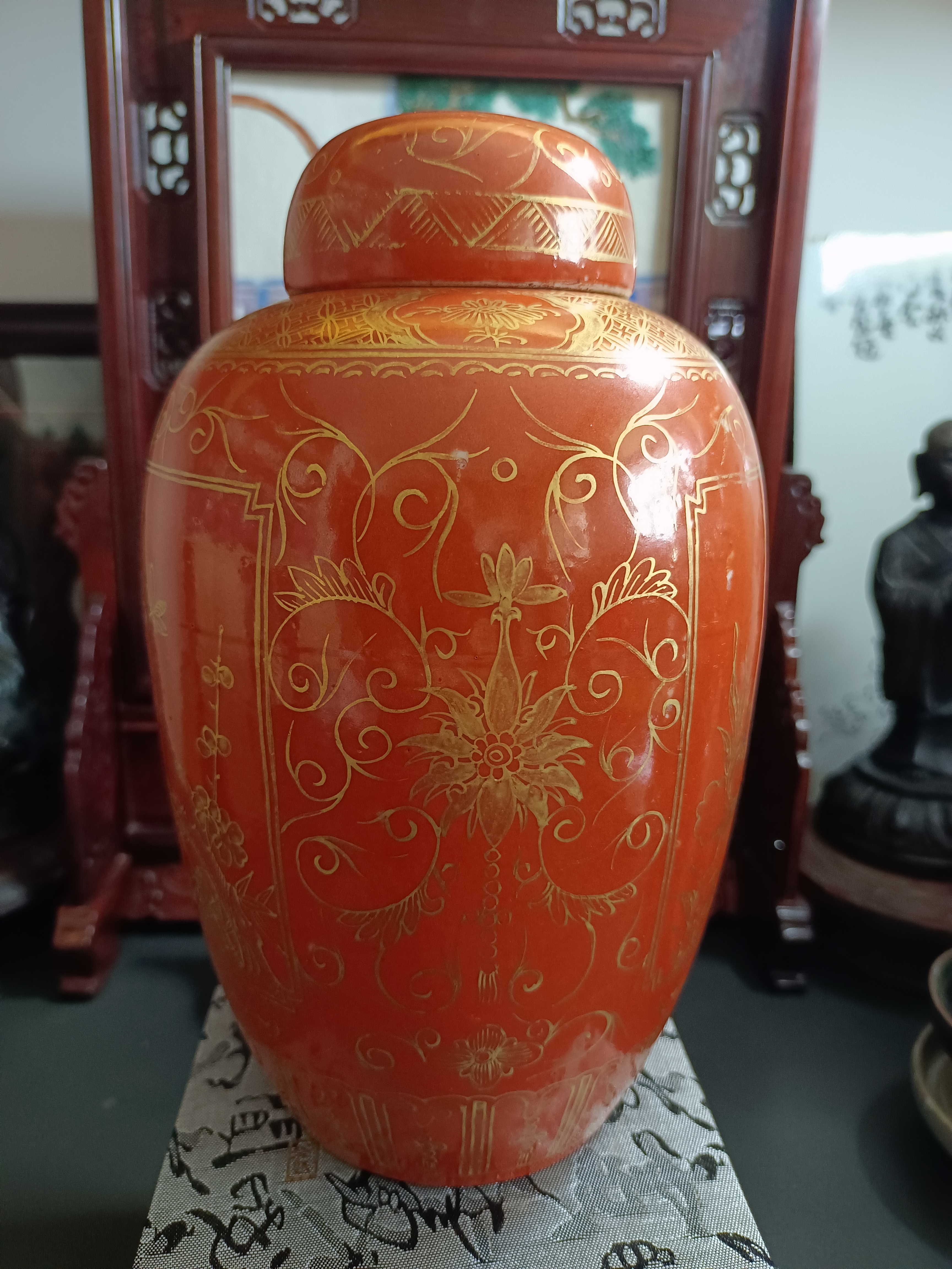 ランキング1位獲得 中国 中国 辰砂紅釉 珊瑚釉梅瓶 M R4734B