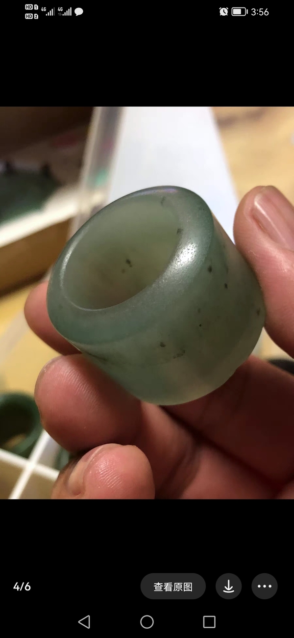 古玩玉器老琉璃料扳指拍賣,當前價格888元