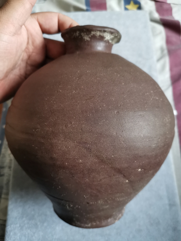 古玩陶瓷明代褐釉瓶梅瓶拍賣,當前價格1200元