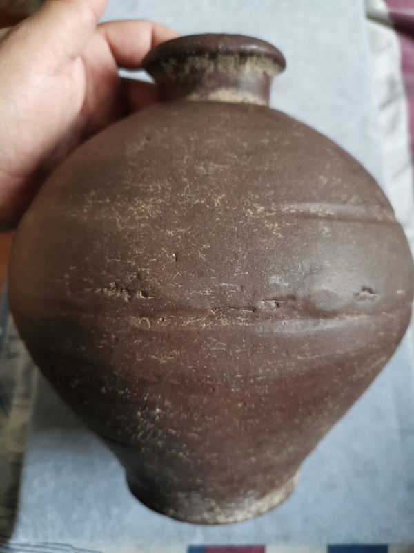 古玩陶瓷明代褐釉瓶梅瓶拍賣,當前價格1200元