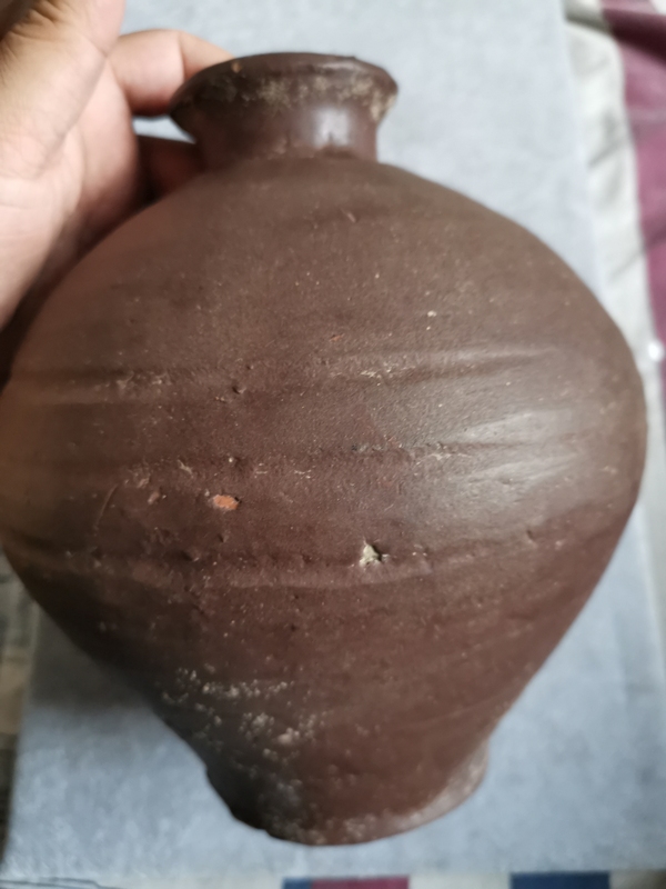 古玩陶瓷明代褐釉瓶梅瓶拍賣,當前價格1200元