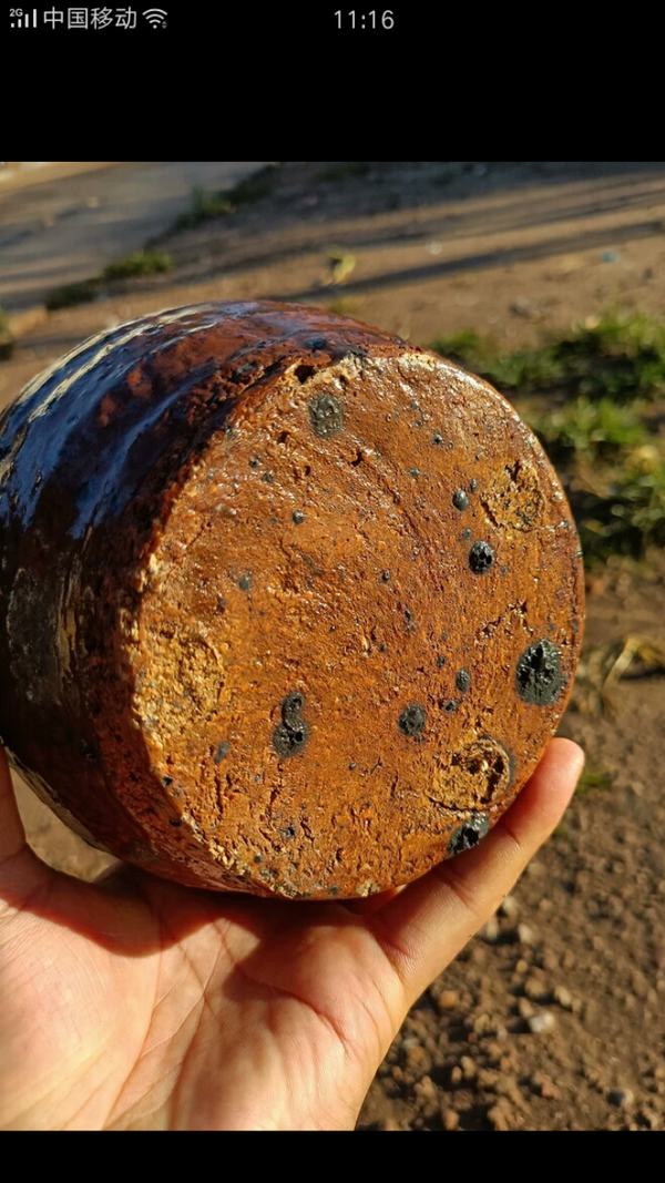 古玩陶瓷明末清初~火石紅釉蘋果蹲拍賣,當前價格388元
