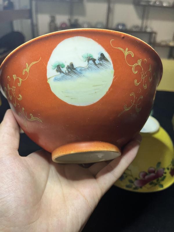 清・乾隆年製款 古陶瓷品 粉彩  瓷 多子多福 石榴 瓶