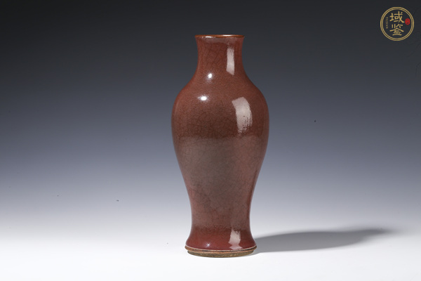 古玩陶瓷紅釉觀音瓶真品鑒賞圖