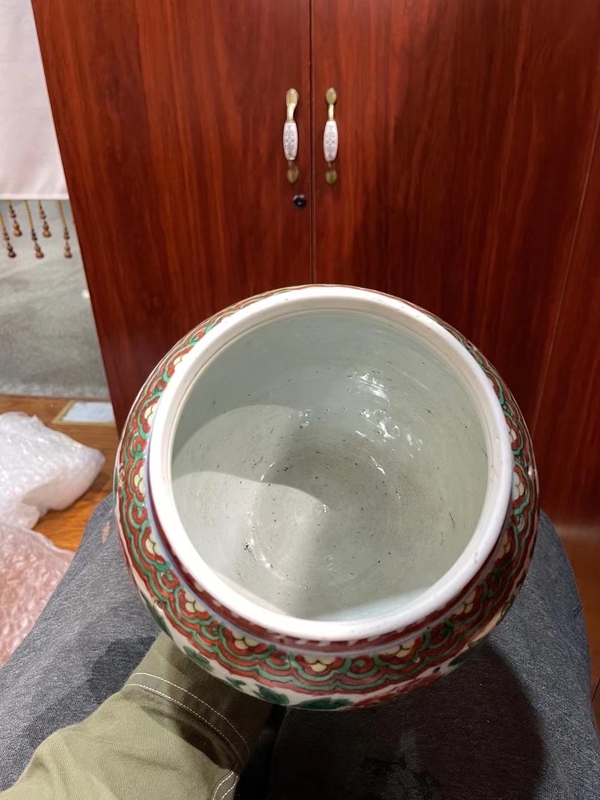 古玩陶瓷康熙五彩粥罐拍賣,當前價格26800元