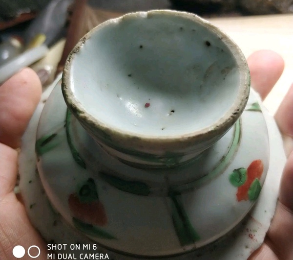 古玩陶瓷清代道光至咸豐花卉紋彩繪花口高足盤拍賣,當前價格1000元