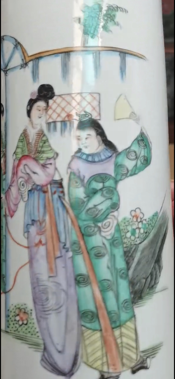 古玩陶瓷粉彩人物故事紋帽筒拍賣,當(dāng)前價格2000元