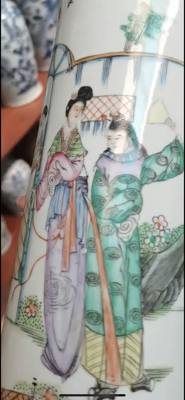 古玩陶瓷粉彩人物故事紋帽筒拍賣,當(dāng)前價格2000元