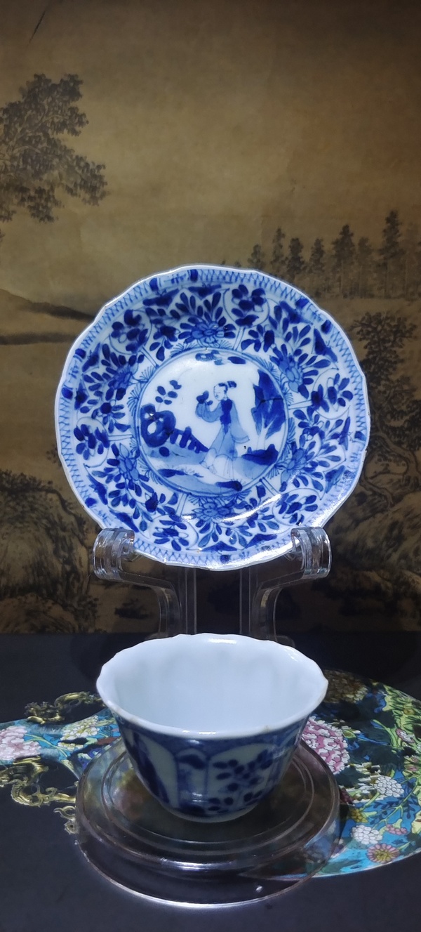 古玩陶瓷康熙嬰戲杯盤一套拍賣,當前價格2680元