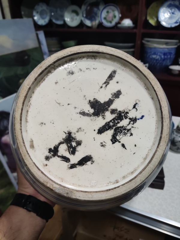 古玩陶瓷晚清山水紋青花缸拍賣,當前價格3688元