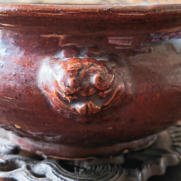 古玩陶瓷【帶保真卡】清中晚期道光-光緒 褐釉雙獅耳爐拍賣(mài),當(dāng)前價(jià)格3699元